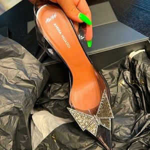 Amina Muaddi Phoenix Sling shoes, perfect condition